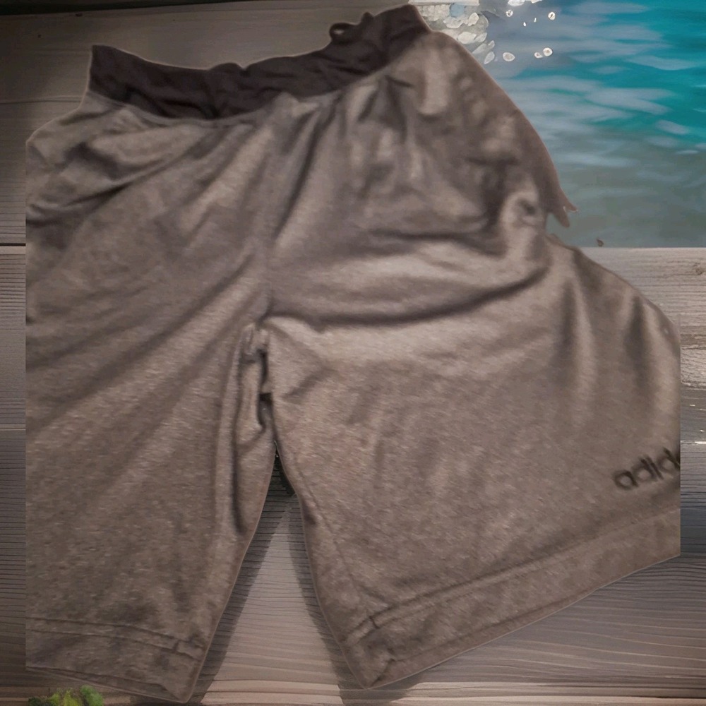 SM Mens Gray Adidas Gym Shorts 24" Waist, 7" Inseam, 17"total Length. 120